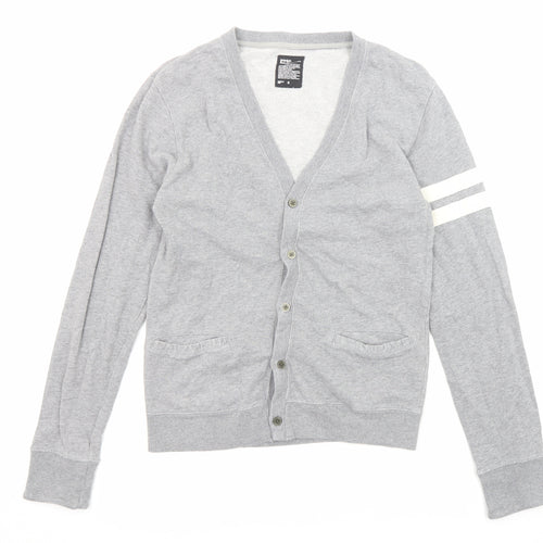 Graniph Mens Grey Cotton Pullover Sweatshirt Size S - Button-up