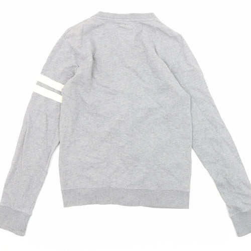 Graniph Mens Grey Cotton Pullover Sweatshirt Size S - Button-up