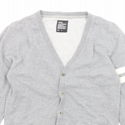 Graniph Mens Grey Cotton Pullover Sweatshirt Size S - Button-up