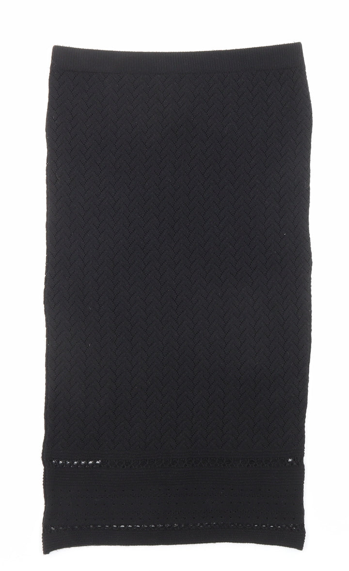 Lipsy Womens Black Acrylic Straight & Pencil Skirt Size 8