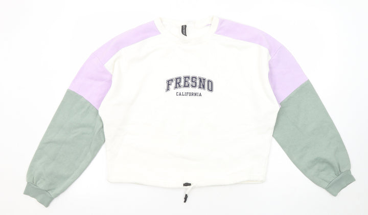 Divided by H&M Womens Multicoloured Colourblock Cotton Pullover Sweatshirt Size S Pullover - Fresno California