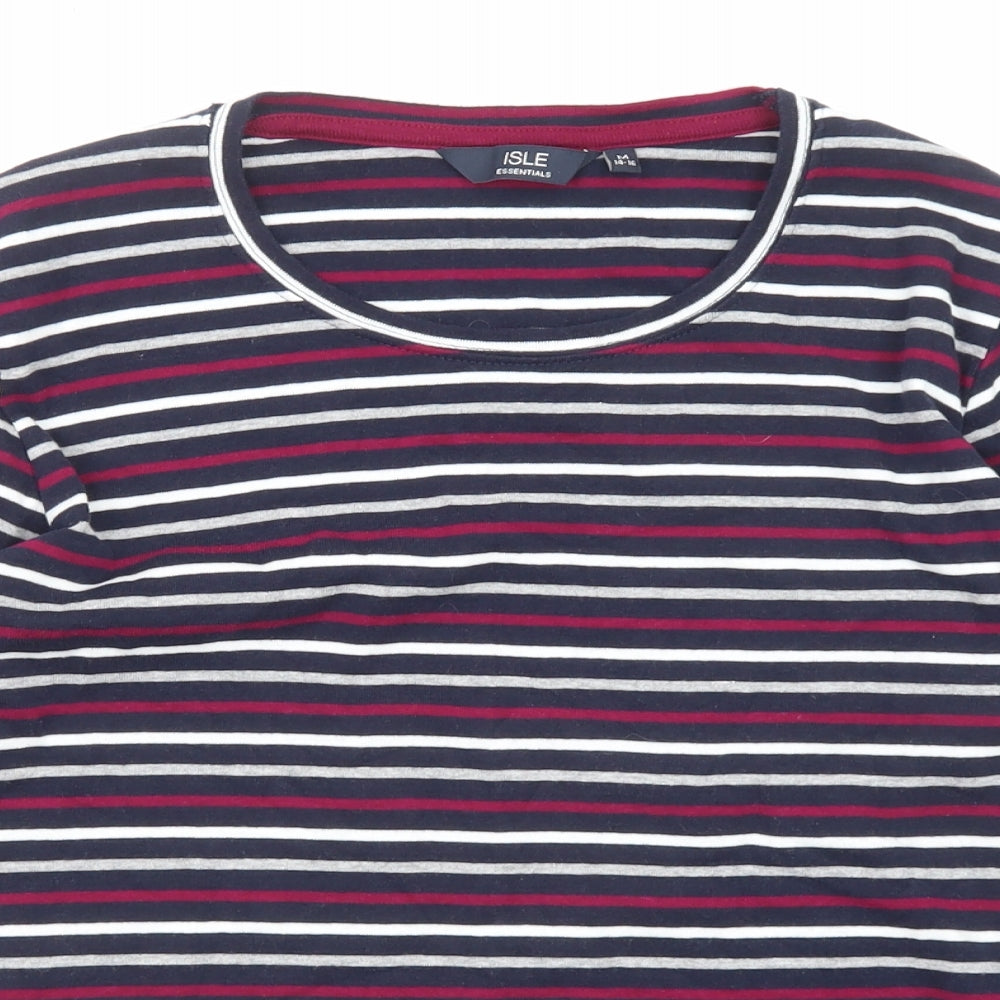 EWM Womens Multicoloured Striped Cotton Basic T-Shirt Size 14 Crew Neck - Size 22-24
