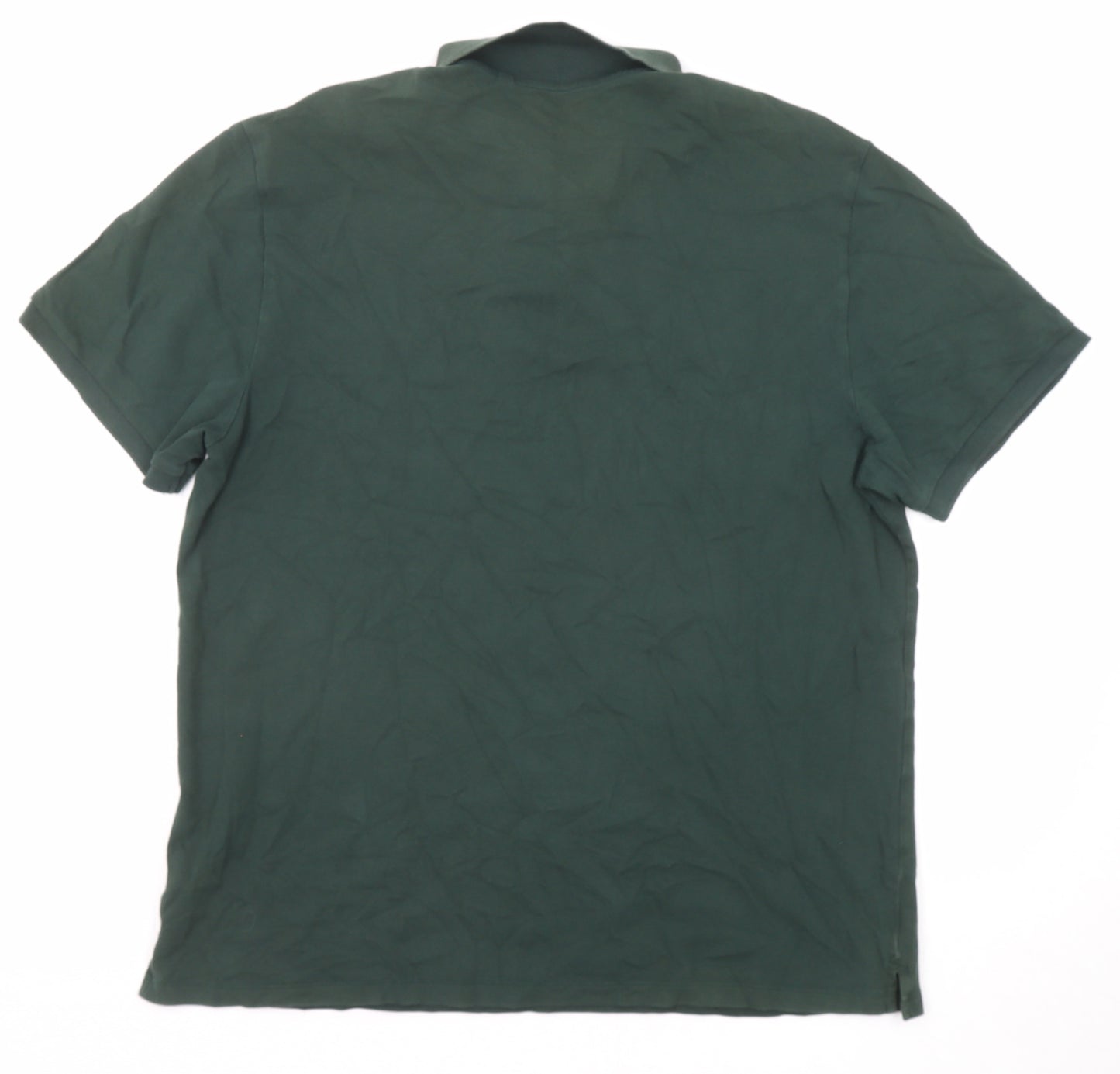 NEXT Mens Green Cotton Polo Size XL Collared Button - Logo Embroidery