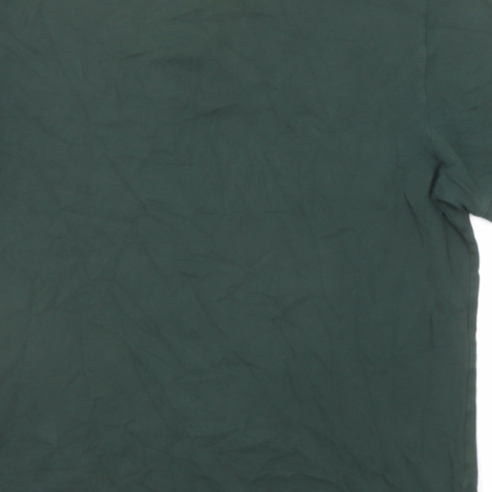 NEXT Mens Green Cotton Polo Size XL Collared Button - Logo Embroidery