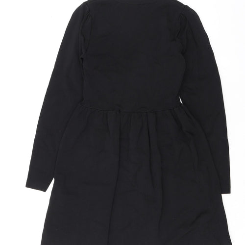 Zara Womens Black Polyamide A-Line Size S High Neck Pullover