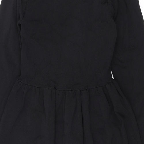 Zara Womens Black Polyamide A-Line Size S High Neck Pullover