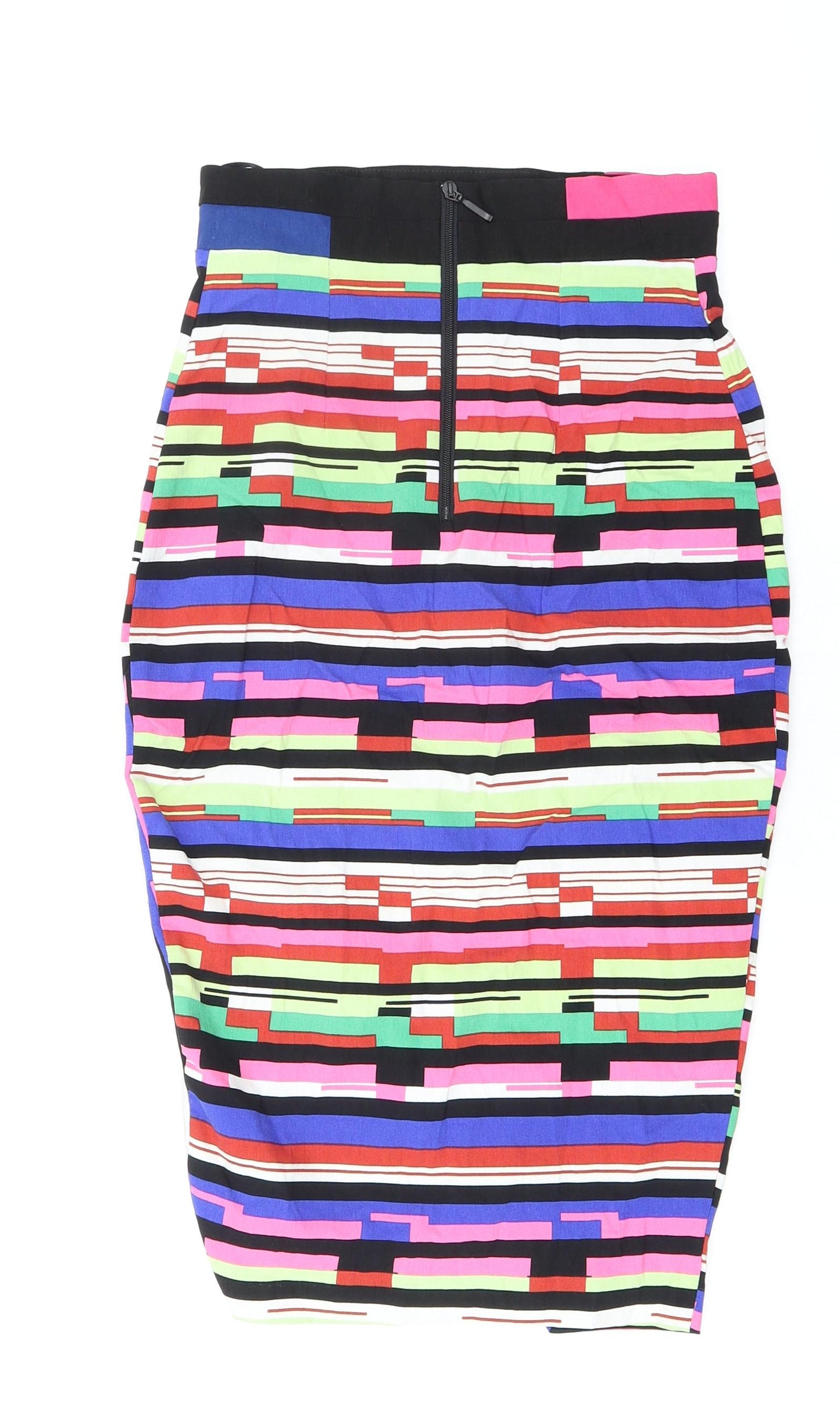 Vesper Womens Multicoloured Geometric Viscose Bandage Skirt Size 8 Zip - Wrap over effect