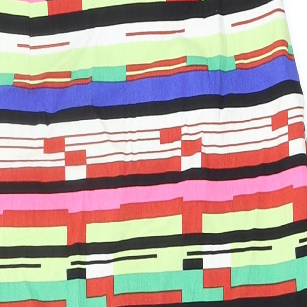 Vesper Womens Multicoloured Geometric Viscose Bandage Skirt Size 8 Zip - Wrap over effect