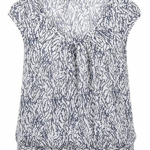 Emily and Fin Womens Grey Geometric 100% Cotton Basic Blouse Size S Scoop Neck - Spotty