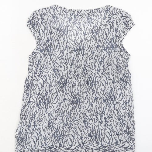 Emily and Fin Womens Grey Geometric 100% Cotton Basic Blouse Size S Scoop Neck - Spotty
