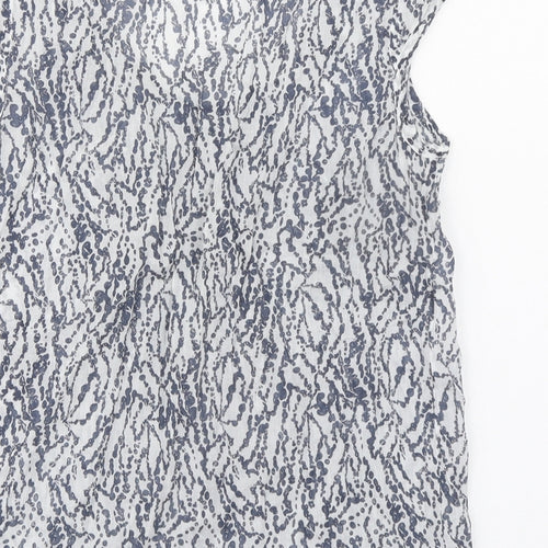 Emily and Fin Womens Grey Geometric 100% Cotton Basic Blouse Size S Scoop Neck - Spotty