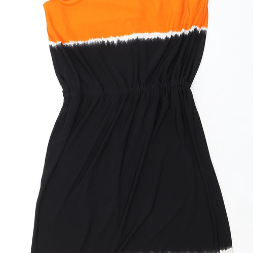 Principles Womens Black Colourblock Polyester Tank Dress Size 14 Round Neck Drawstring - Ombre