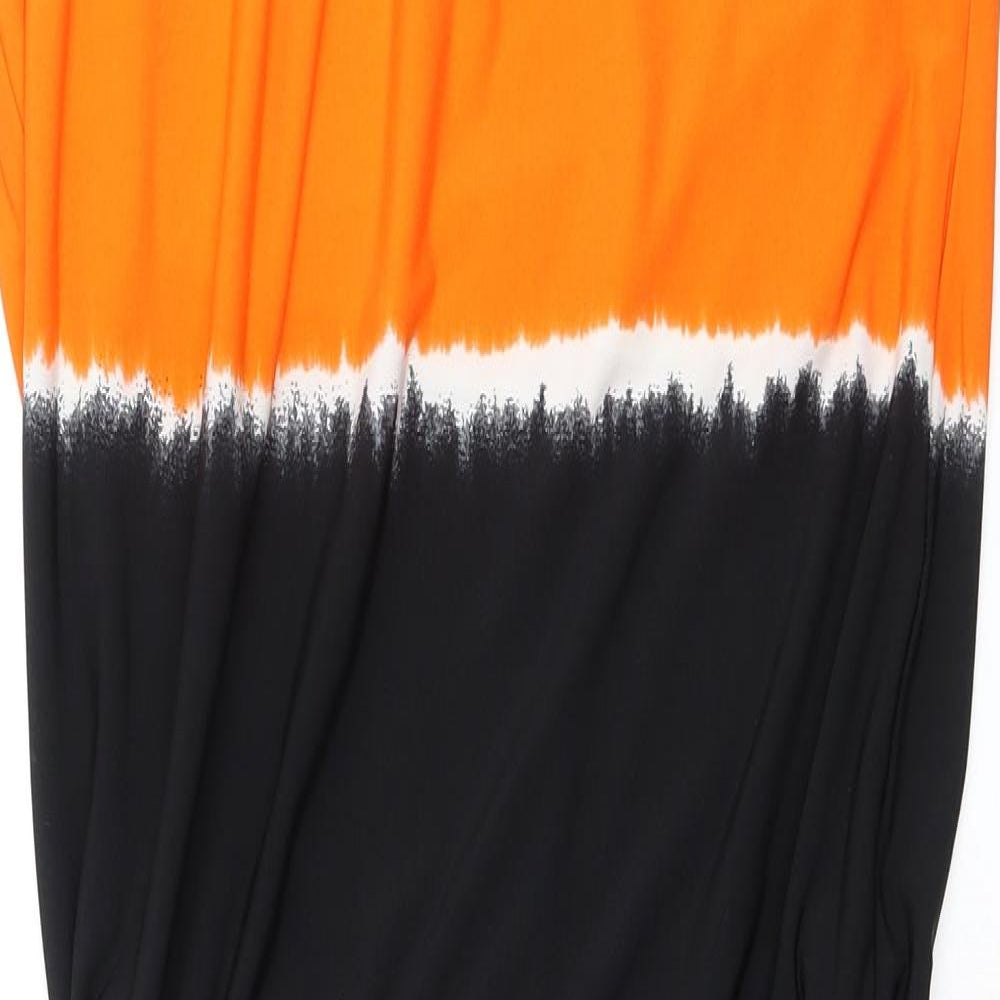 Principles Womens Black Colourblock Polyester Tank Dress Size 14 Round Neck Drawstring - Ombre
