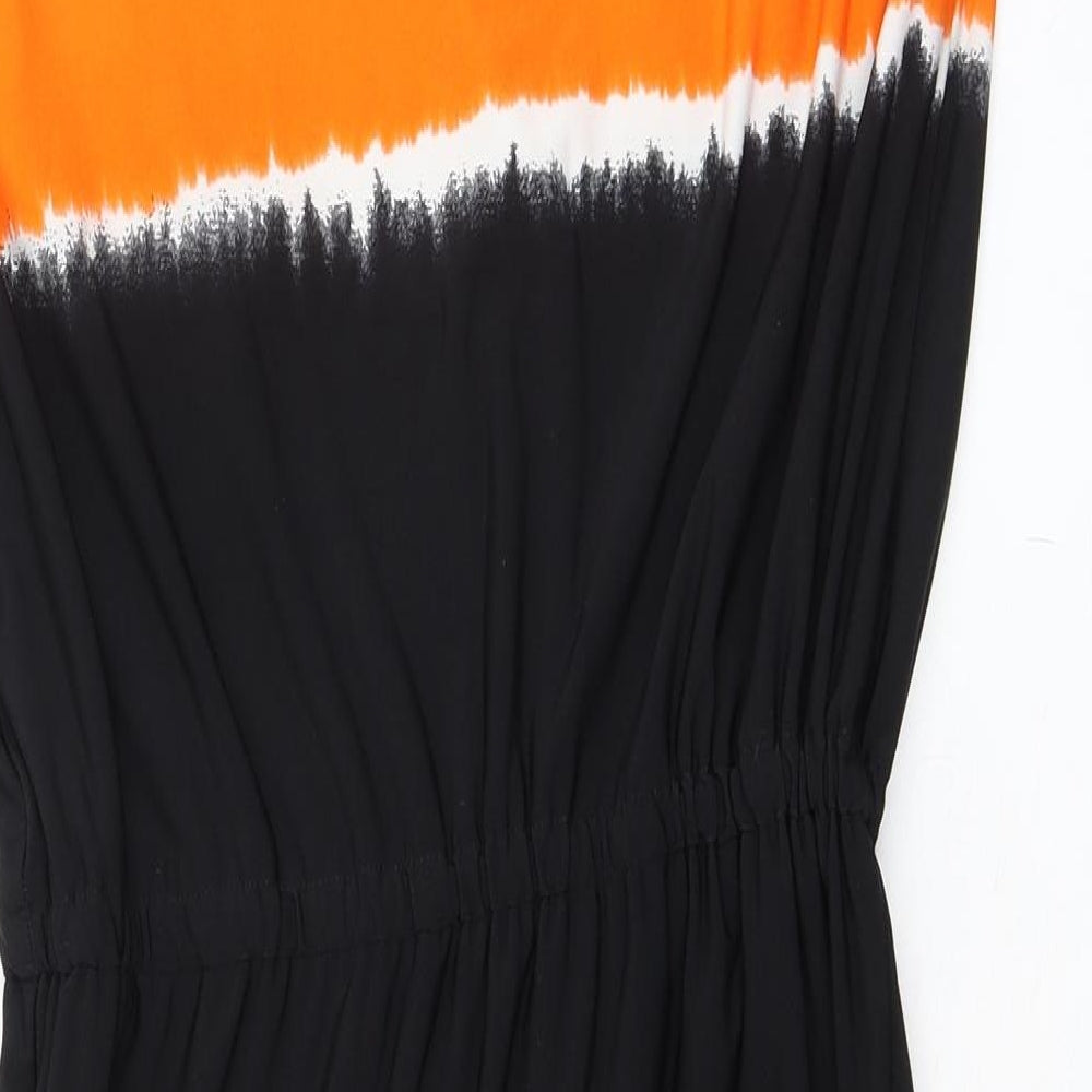 Principles Womens Black Colourblock Polyester Tank Dress Size 14 Round Neck Drawstring - Ombre