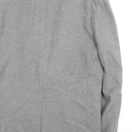 Essentials Mens Grey Wool 2 Piece Suit Jacket Size 38 Regular