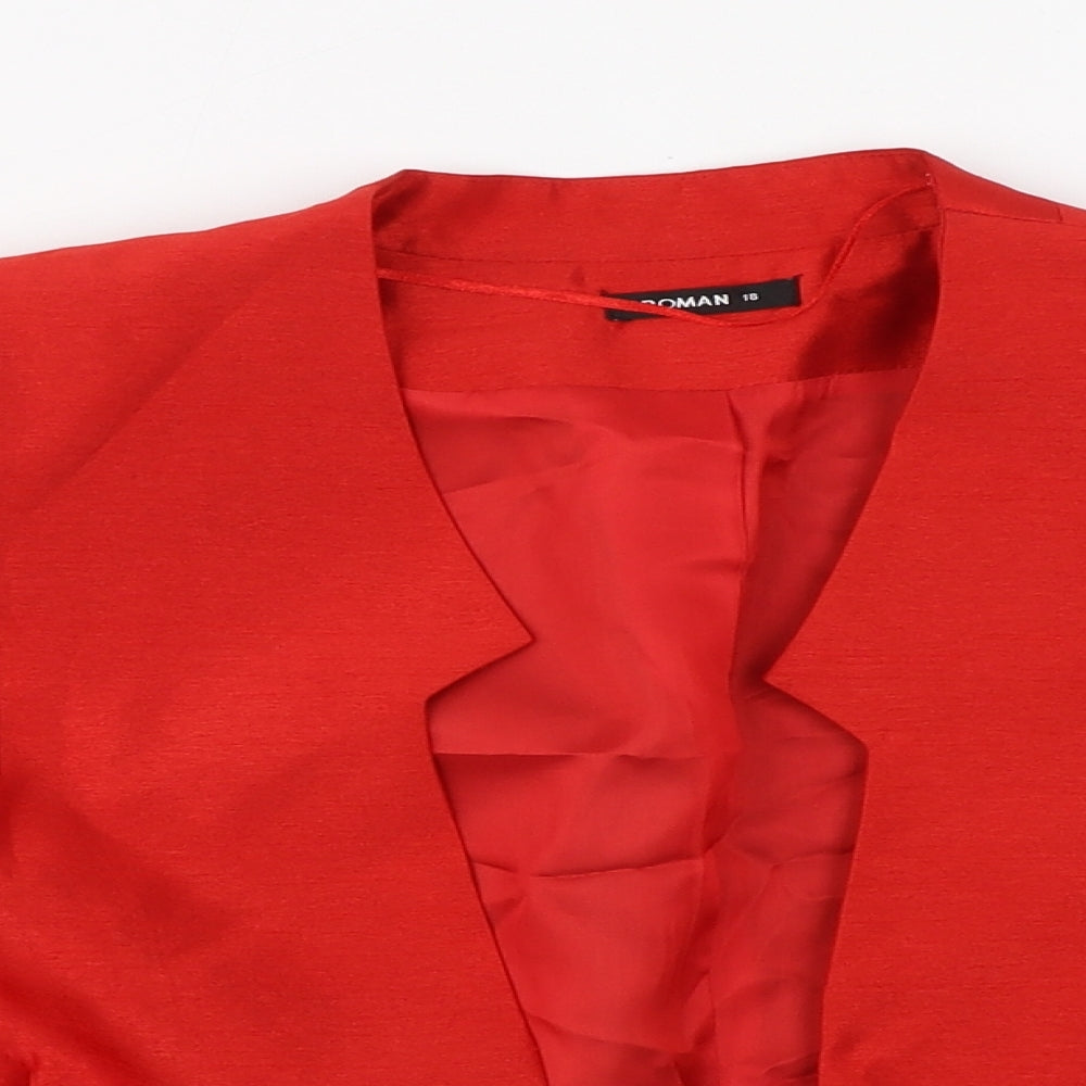 Roman Womens Red Jacket Size 18 - Bow detail