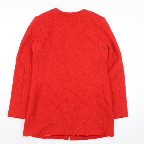 New Look Womens Red Jacket Size 10 Zip - Collarless