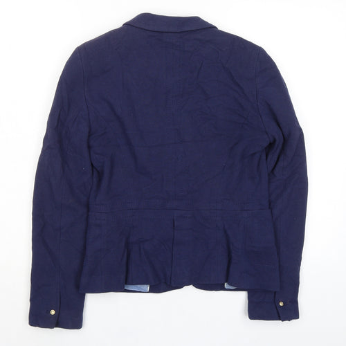 Zara Womens Blue Jacket Size M Button - Single Button Closure