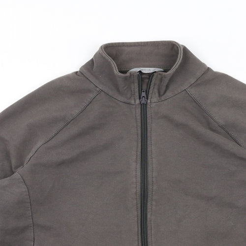 Marks and Spencer Womens Grey Cotton Full Zip Sweatshirt Size 14 Zip