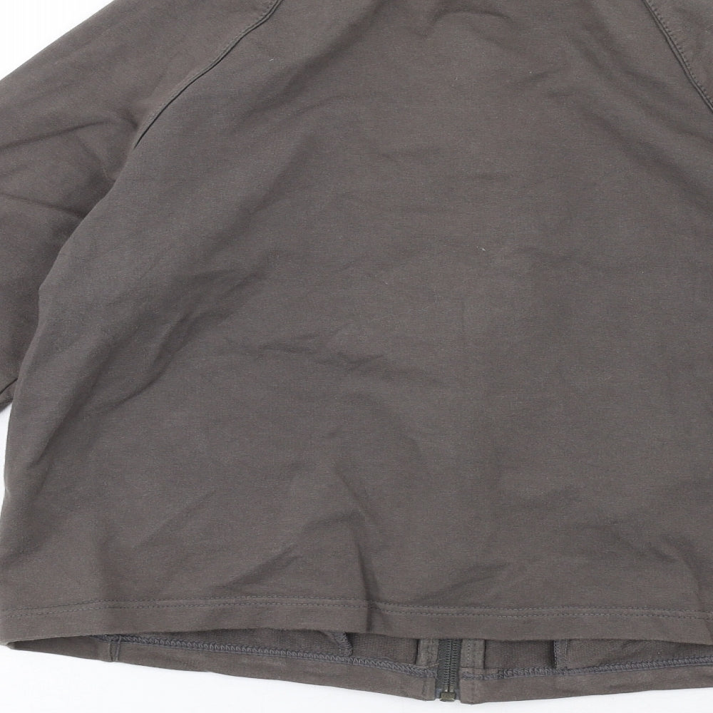 Marks and Spencer Womens Grey Cotton Full Zip Sweatshirt Size 14 Zip