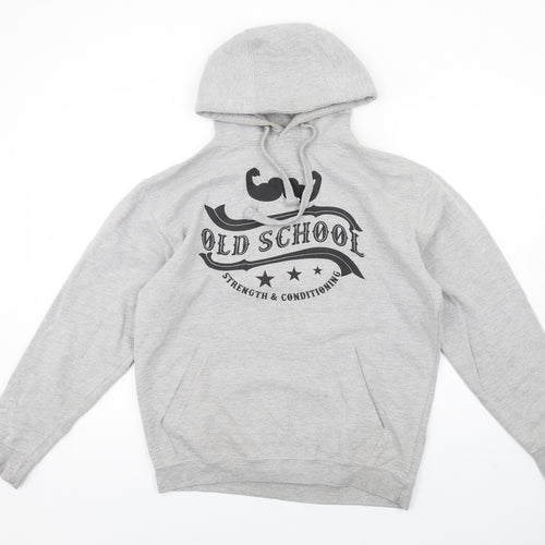 Built Up North Mens Grey Cotton Pullover Hoodie Size M