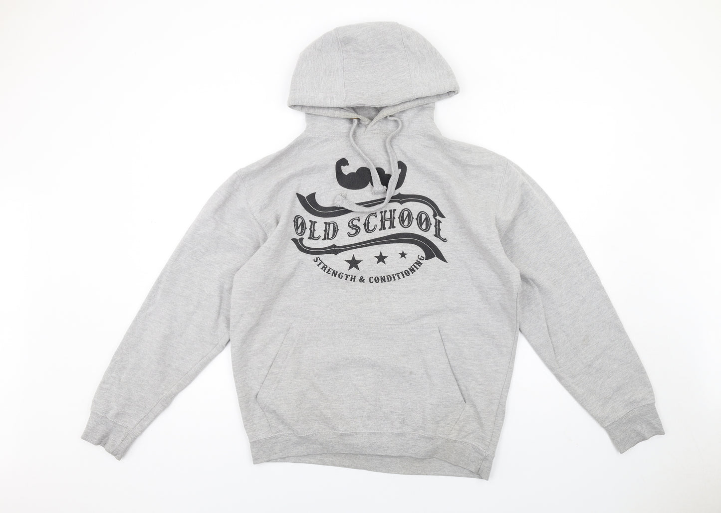 Built Up North Mens Grey Cotton Pullover Hoodie Size M