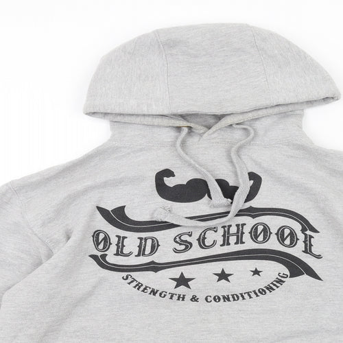 Built Up North Mens Grey Cotton Pullover Hoodie Size M