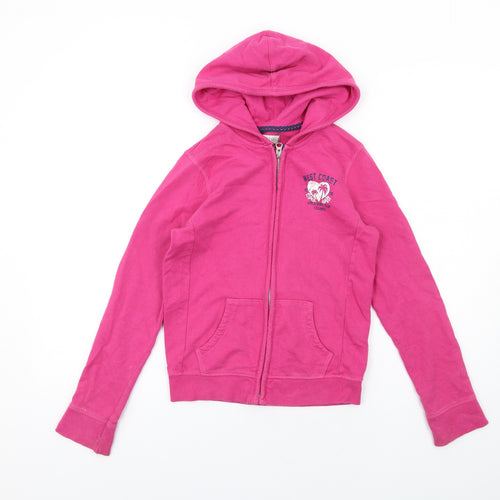 Indigo Girls Pink Cotton Full Zip Hoodie Size 11-12 Years Zip