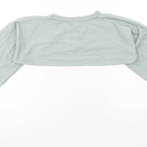In the Style Womens Green Polyester Cropped T-Shirt Size 14 Round Neck