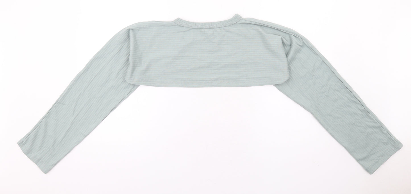 In the Style Womens Green Polyester Cropped T-Shirt Size 14 Round Neck