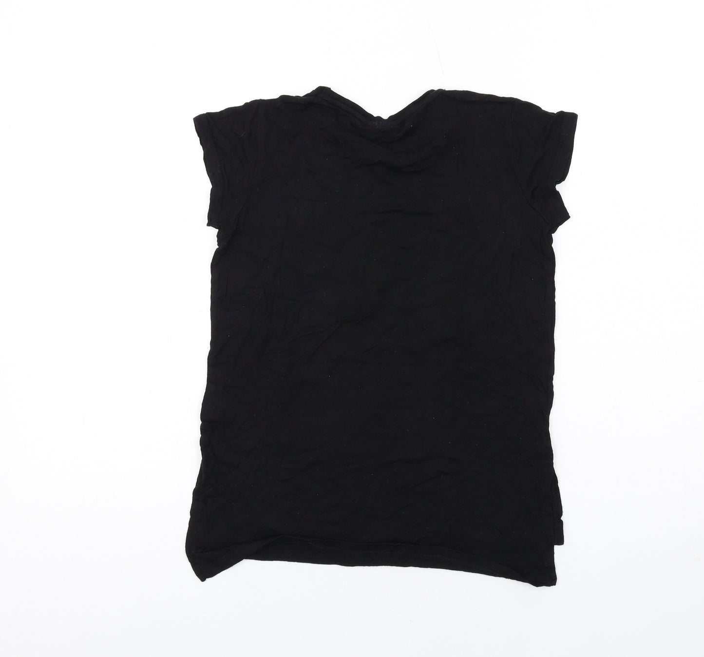 Bravado Girls Black Vinyl Basic T-Shirt Size 11-12 Years Round Neck Pullover - Reversible Sequins