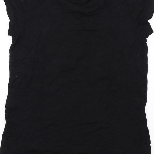Bravado Girls Black Vinyl Basic T-Shirt Size 11-12 Years Round Neck Pullover - Reversible Sequins