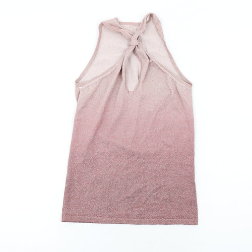 NEXT Womens Pink Viscose Basic Tank Size 8 Round Neck - Keyhole neck