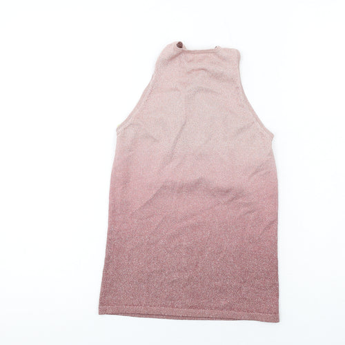 NEXT Womens Pink Viscose Basic Tank Size 8 Round Neck - Keyhole neck