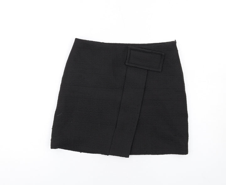 CLAUDIE PIERLOT Womens Black Polyester A-Line Skirt Size 8 Zip