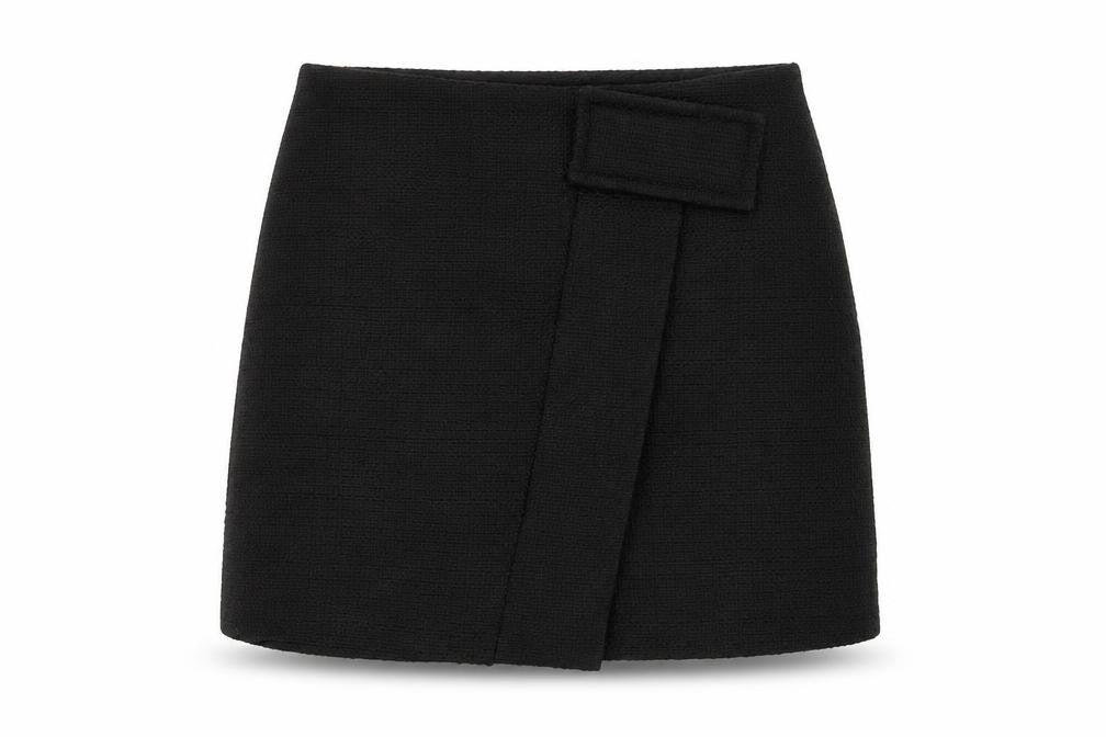 CLAUDIE PIERLOT Womens Black Polyester A-Line Skirt Size 8 Zip