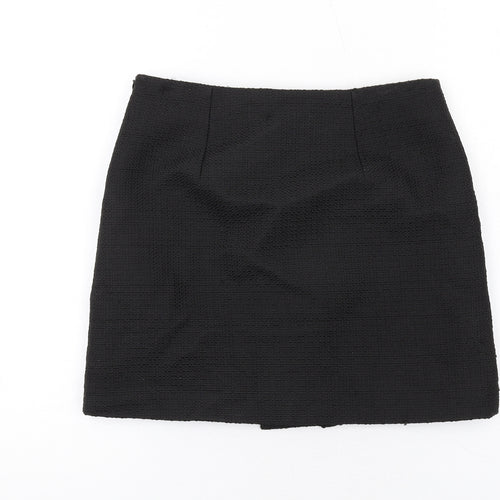 CLAUDIE PIERLOT Womens Black Polyester A-Line Skirt Size 8 Zip