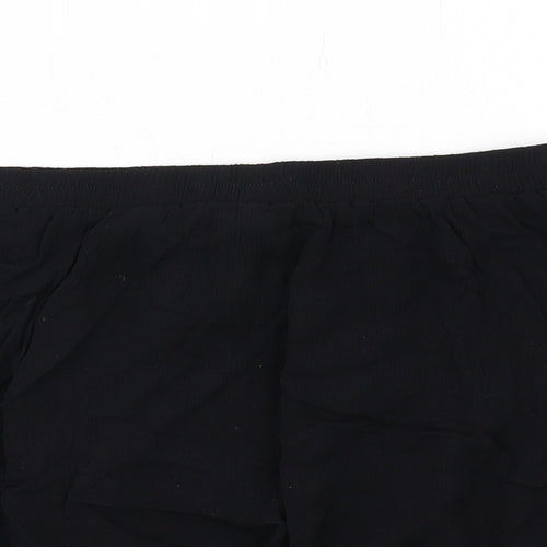New Look Womens Black Vinyl Basic Shorts Size M Regular Pull On