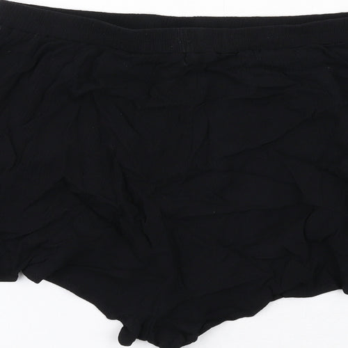 New Look Womens Black Vinyl Basic Shorts Size M Regular Pull On