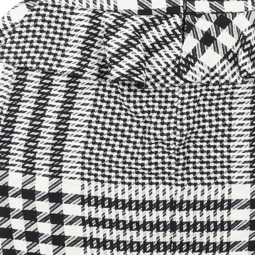 Zara Womens Black Geometric Cotton Straight & Pencil Skirt Size S Zip - Peplum