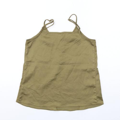 River Island Womens Green Polyester Camisole Tank Size 8 V-Neck - Button Detail