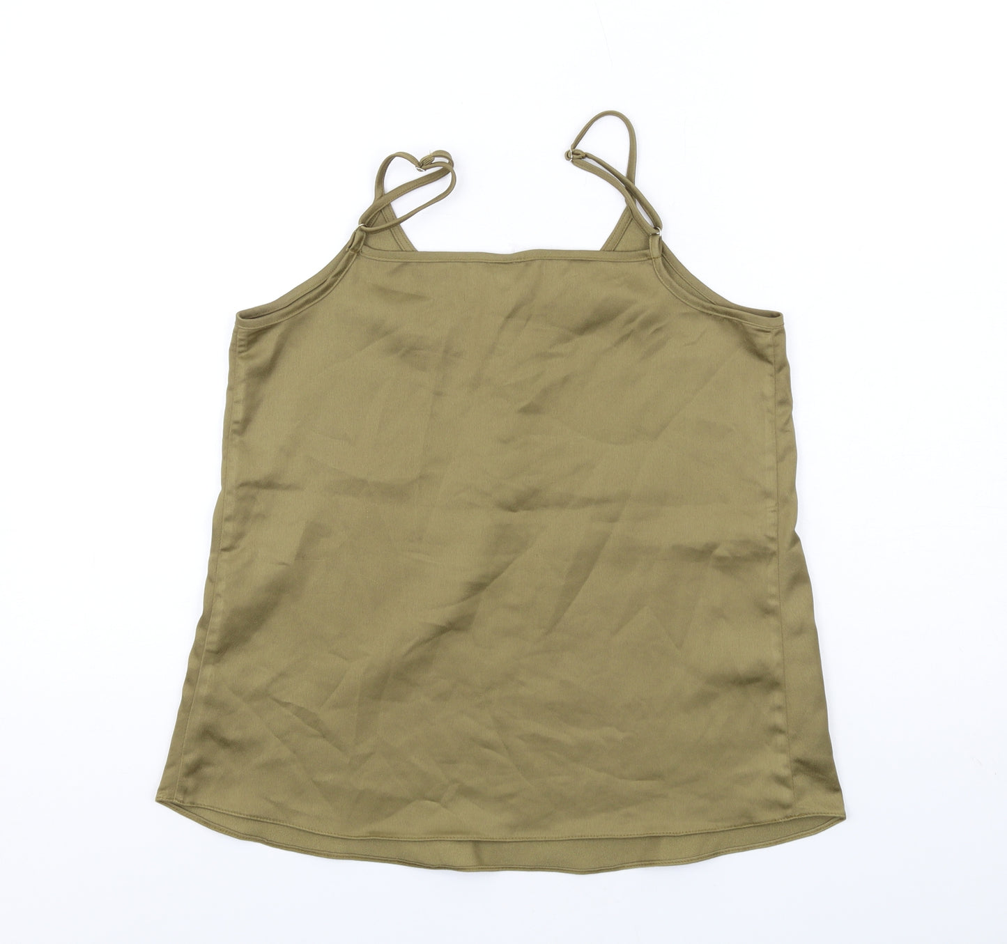 River Island Womens Green Polyester Camisole Tank Size 8 V-Neck - Button Detail