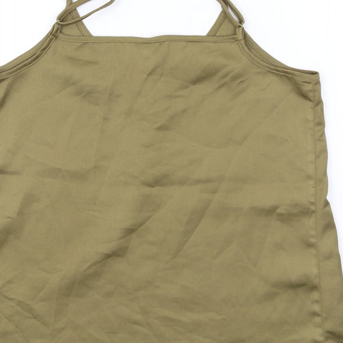 River Island Womens Green Polyester Camisole Tank Size 8 V-Neck - Button Detail