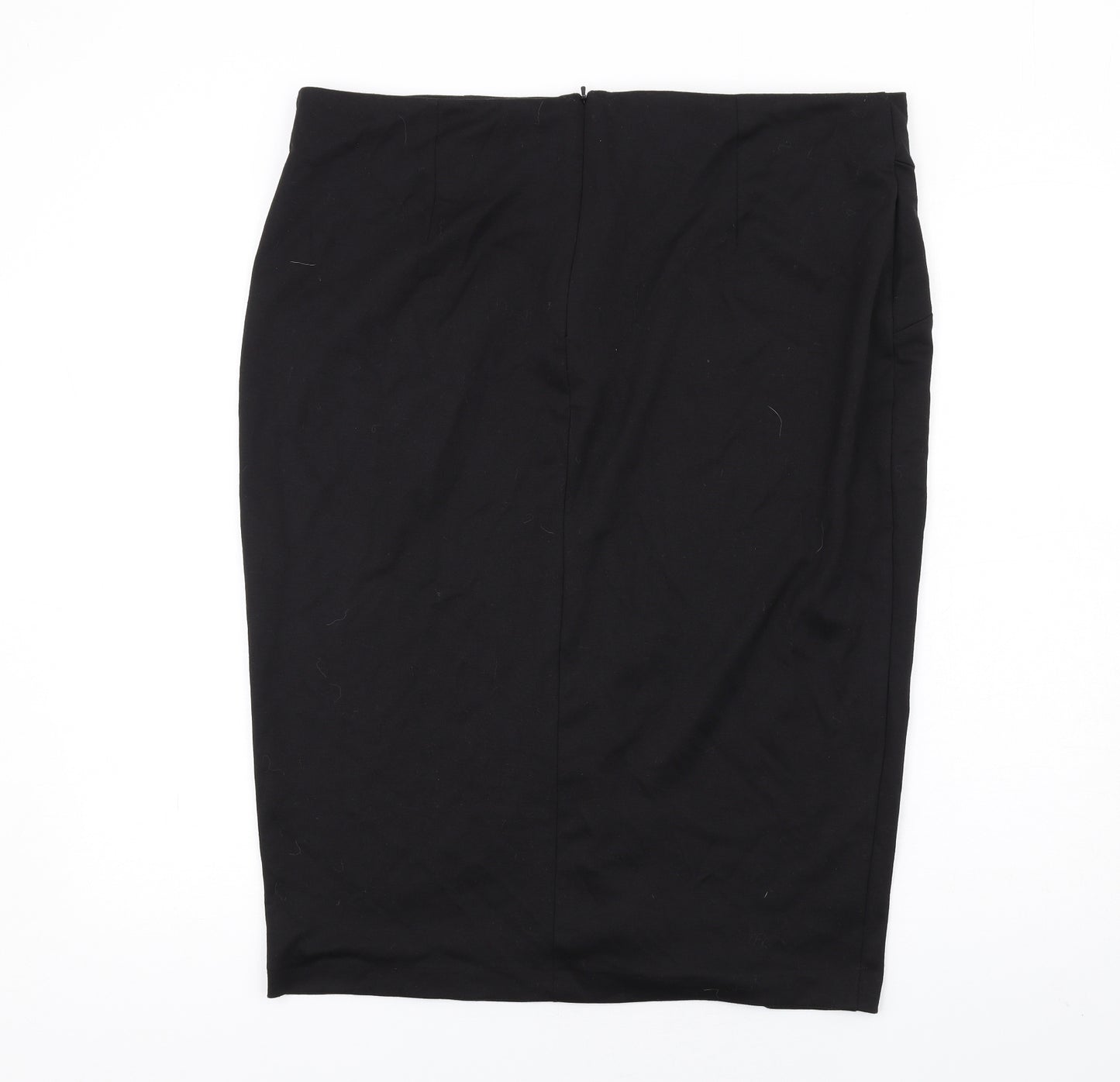 M&Co Womens Black Polyester Straight & Pencil Skirt Size 20 Zip