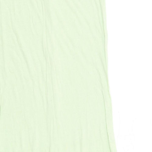 Brave Soul Womens Green Viscose Bodycon Size S Scoop Neck Pullover - Button Detail