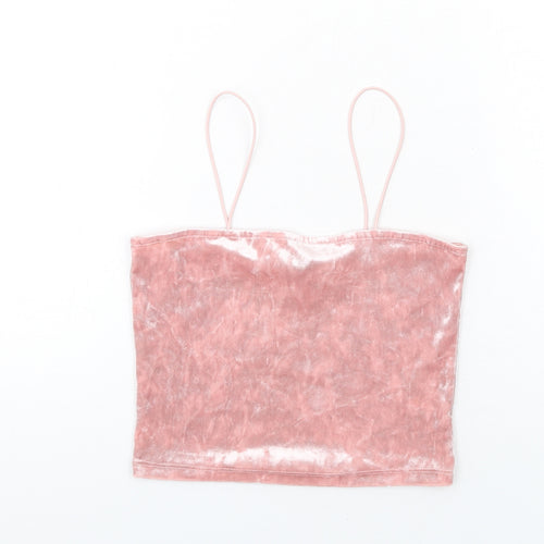 H&M Womens Pink Polyester Camisole Tank Size XS Square Neck
