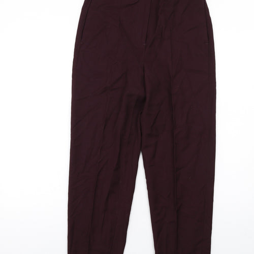 H&M Womens Purple Polyester Dress Pants Trousers Size 8 L27 in Regular Zip