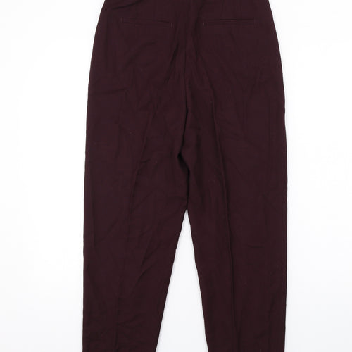 H&M Womens Purple Polyester Dress Pants Trousers Size 8 L27 in Regular Zip