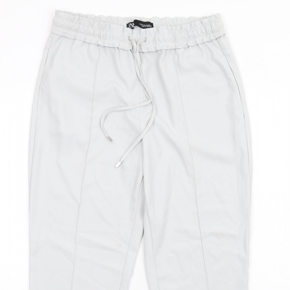 Zara Womens Grey Polyester Trousers Size XS L27 in Regular Drawstring