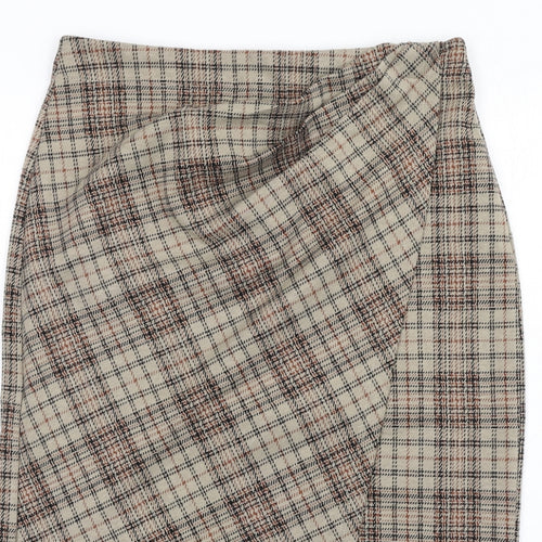 Max Studio Womens Brown Plaid Polyester Straight & Pencil Skirt Size S